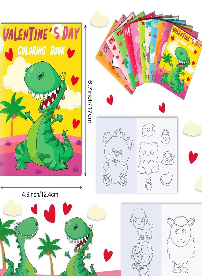 Qpout 12 Pcs Valentines Day Coloring Books Bulk for Party Favors Cute Mini Coloring Booklets DIY Art Drawing Book Set for Valentine Party Goodie Bag Filler School Activity Supplies - Image 2
